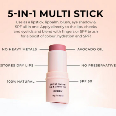 SPF 50 Natural Lip & Cheek Tint - NUDE